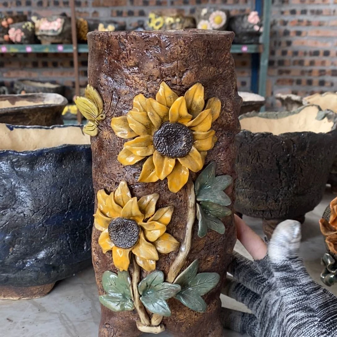 红陶青藤花器多肉花盆