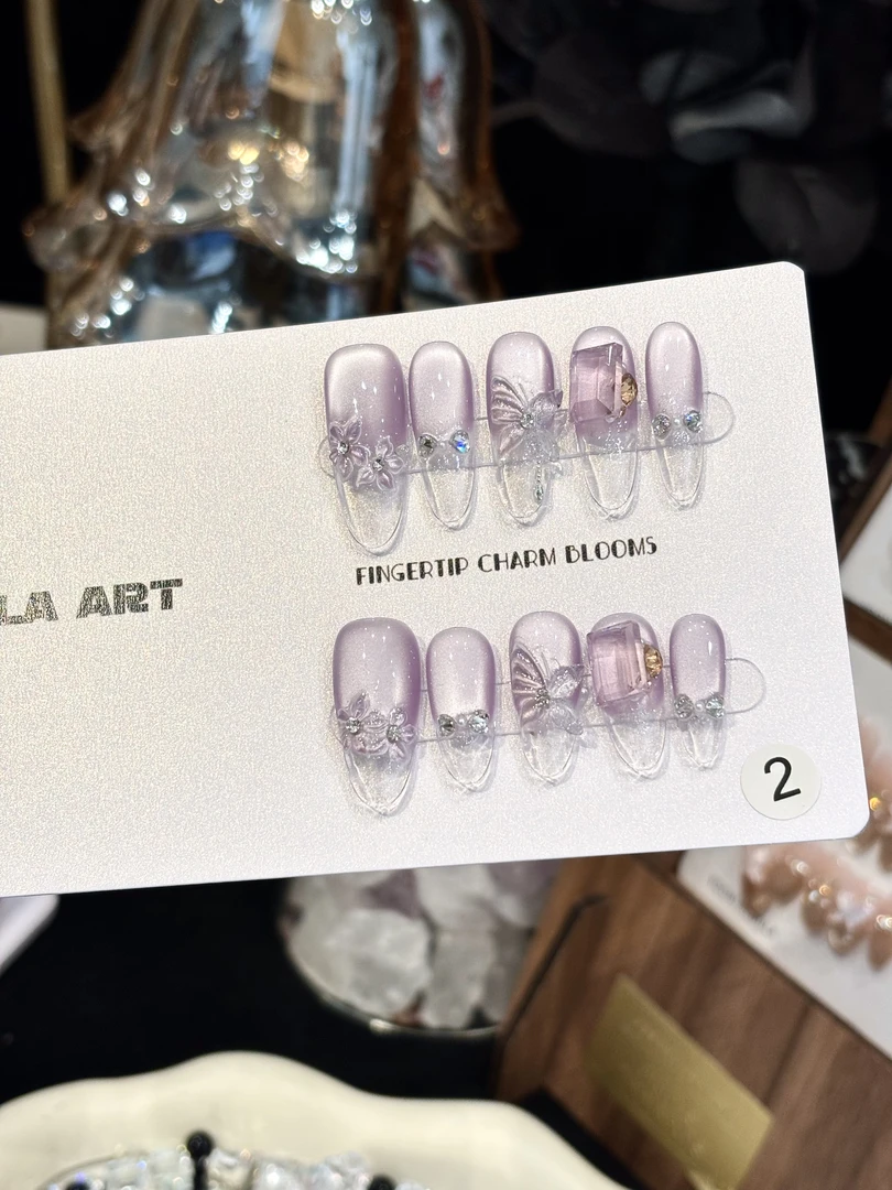 【紫蝶花糖】纯手工光疗穿戴甲可反复拆卸反复佩戴高级感穿戴甲