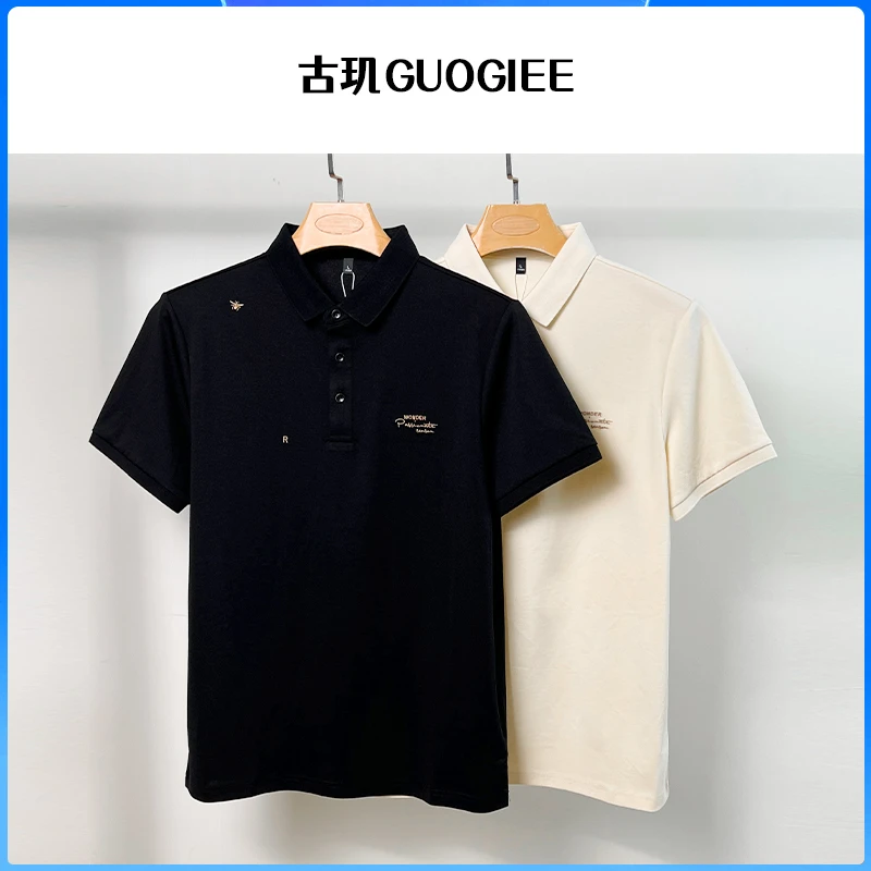 GUOGIEE/古玑【刺绣款】夏季男士男装抗皱Polo衫男士爸爸夏季短袖