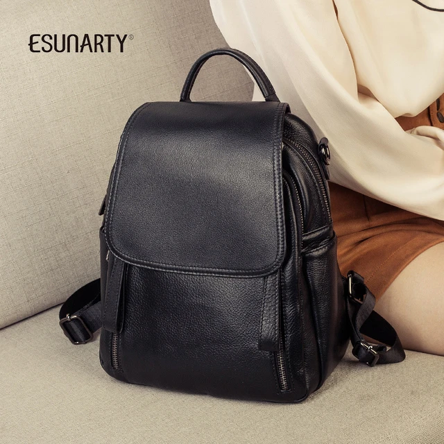 双肩包女2025新款时尚头层牛皮防盗书包女士休闲百搭软皮真皮背包