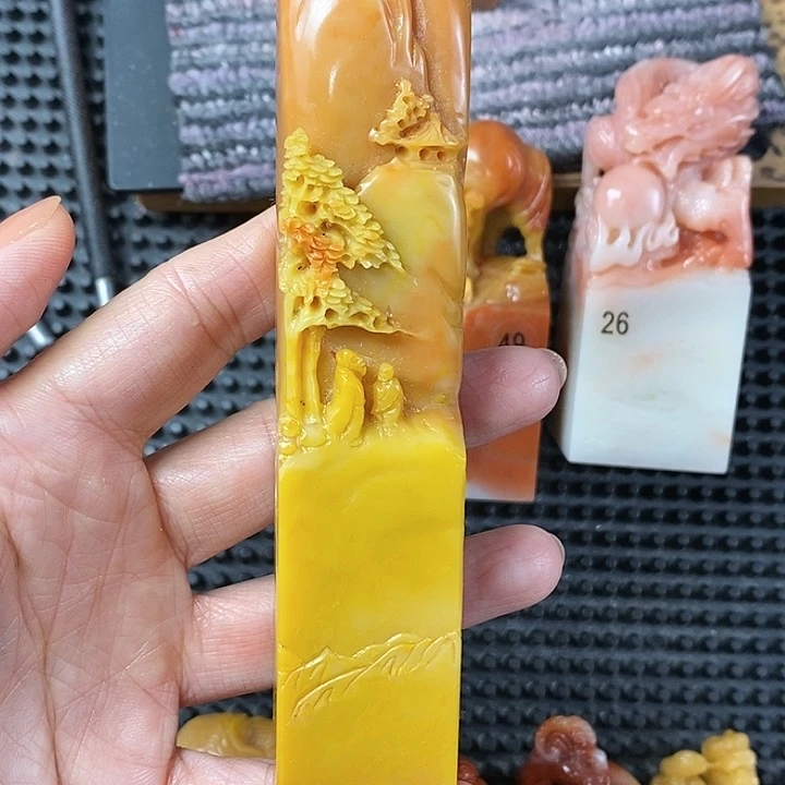 可***膀寿山石现场直播手工制作