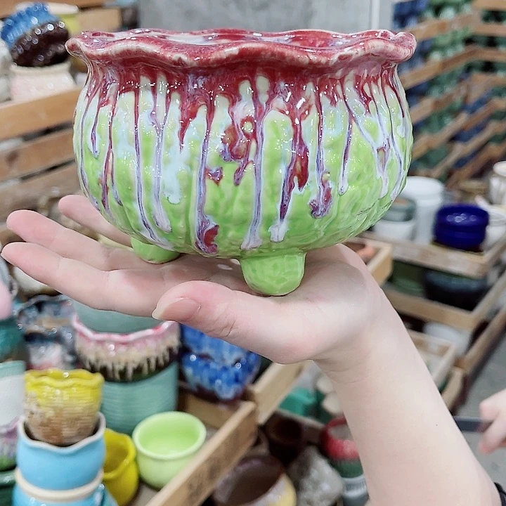 有孔，凑10元包邮陶瓷花盆发货！