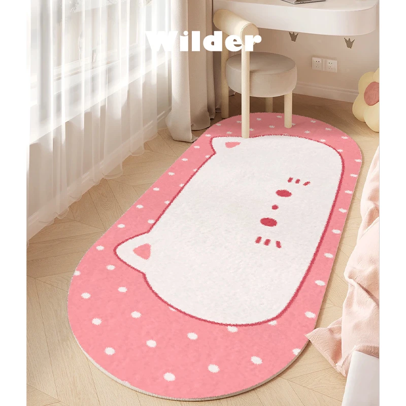 公主风长条床边毯ins风地毯卧室房间床尾加厚毯阳台沙发飘窗垫子