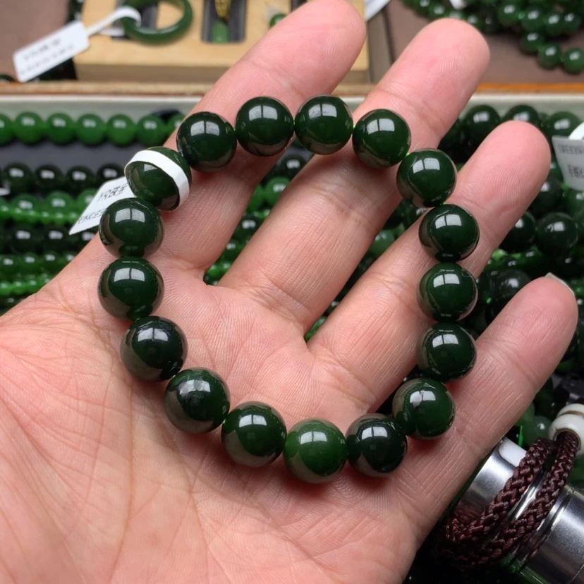 【闪购商品】未镶嵌手链和田玉（碧玉）离*12