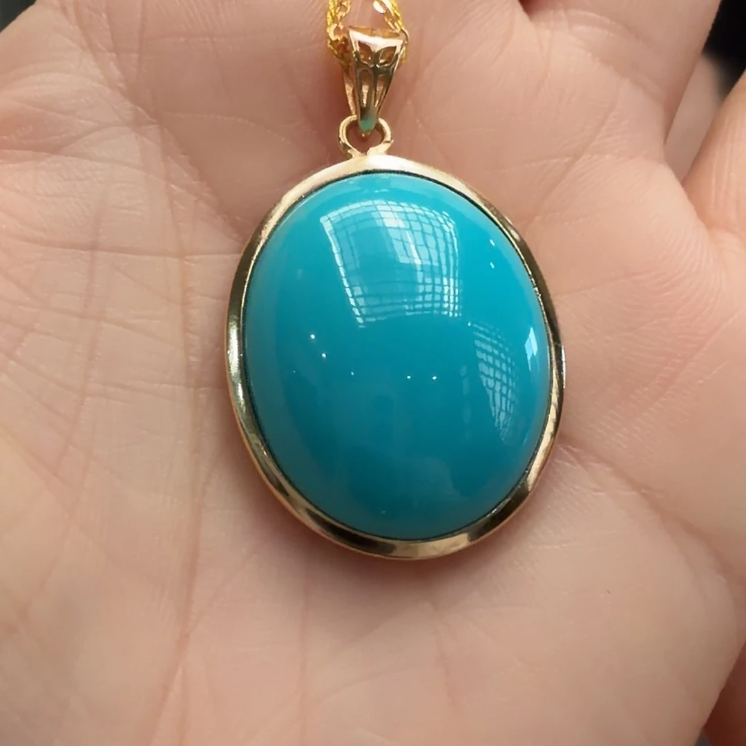 麦***斯绿松石银S925镶嵌颈饰