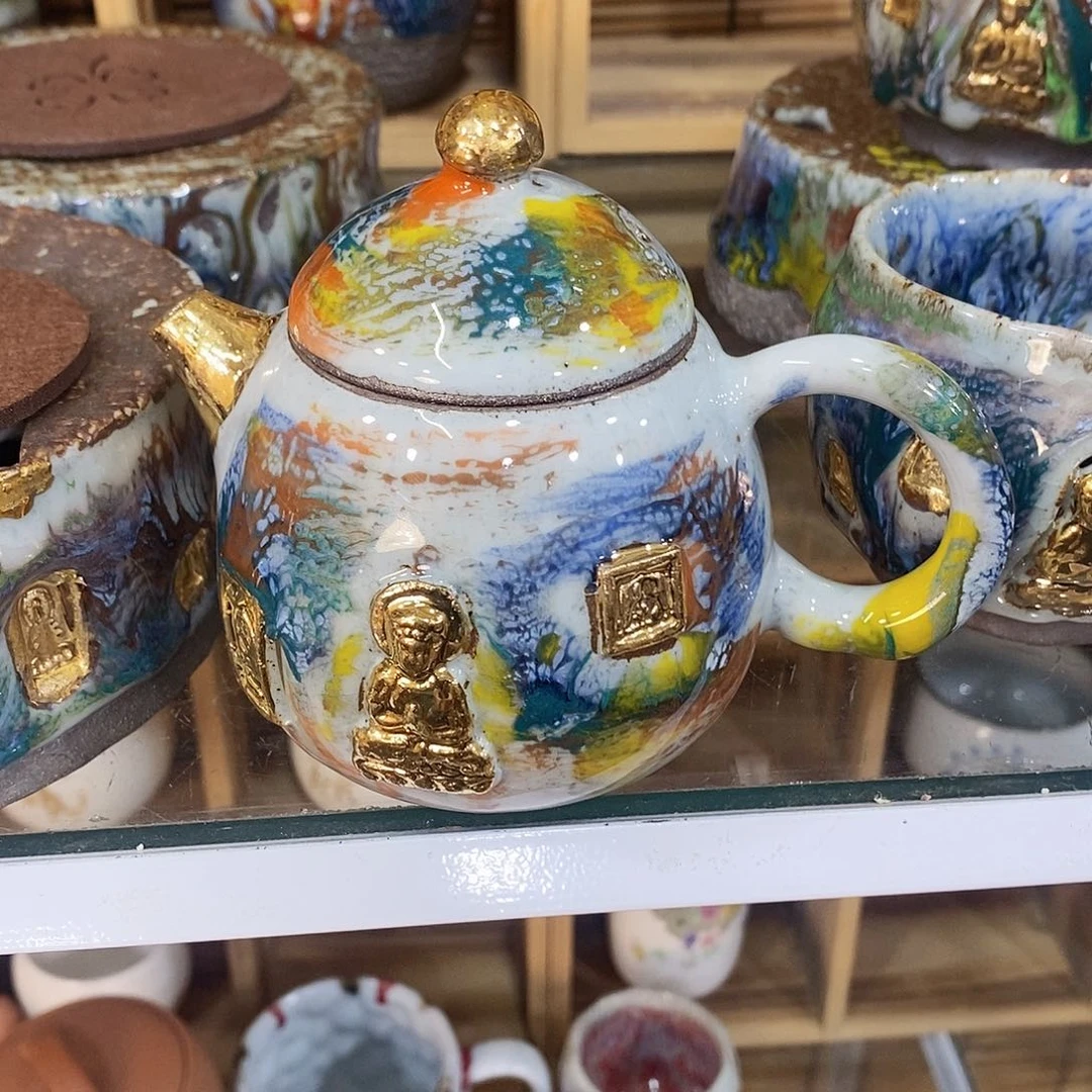 粗陶志野柴烧茶器