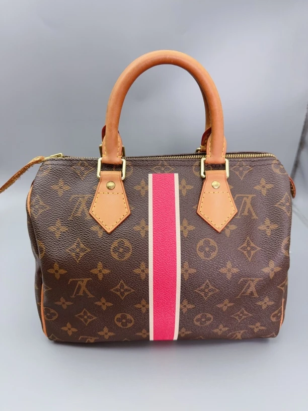 95新 LouisVuitton/路易威登 老花经典speedy25手提包全原装 中古