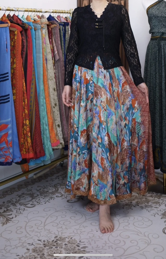 A152咖色艾悦尼Aarani尼泊尔大摆裙