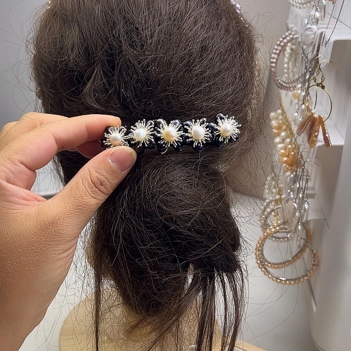 淡水珍珠发夹未镶嵌