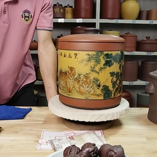 茶杯紫砂正品八饼直筒老虎9788