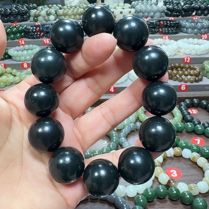 未镶嵌手链和田玉新疆黑青卡20