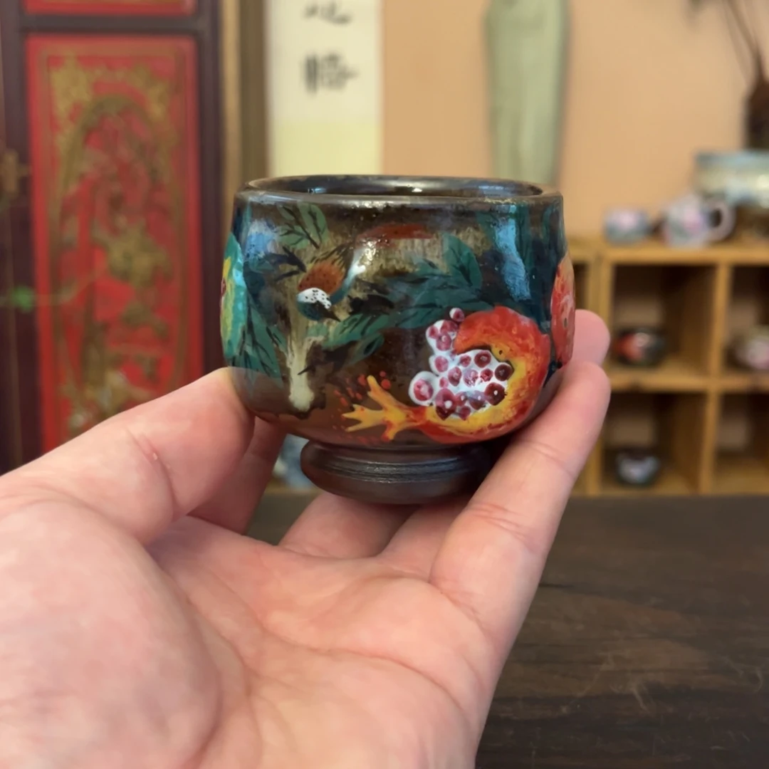 柴烧纯手工手绘陶瓷