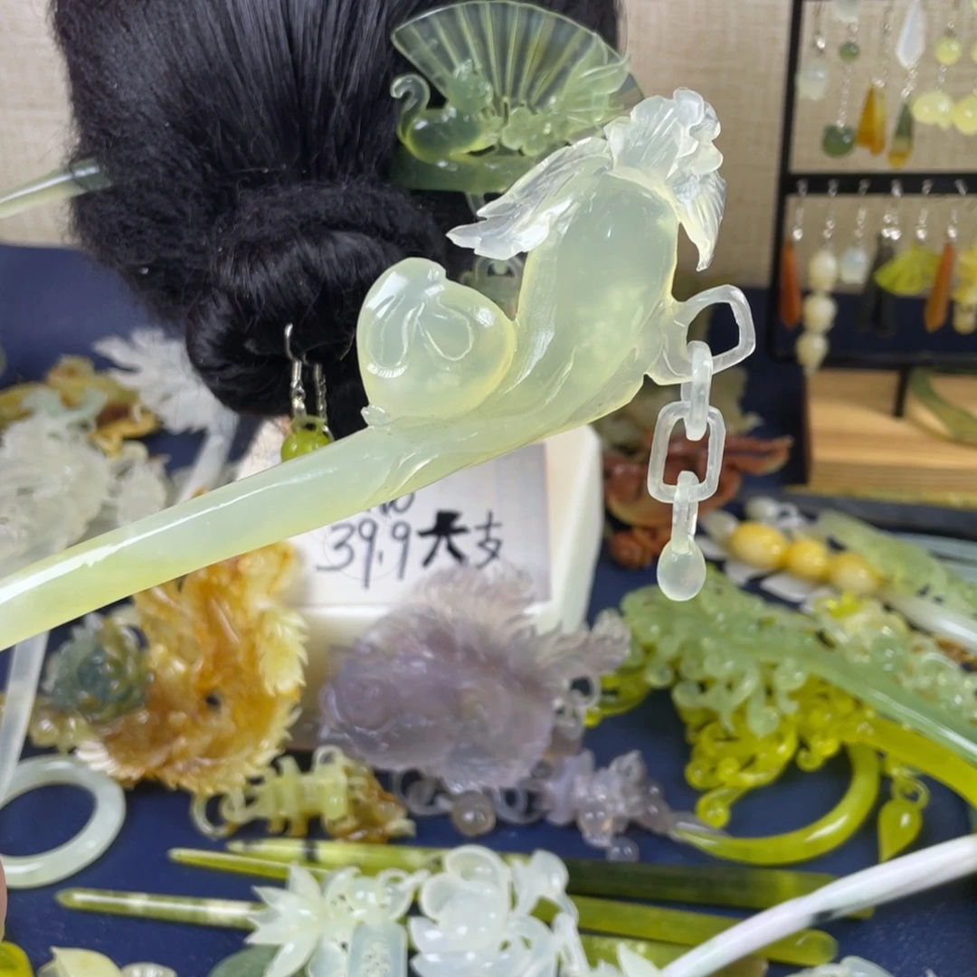 蛇纹石玉未镶嵌发饰