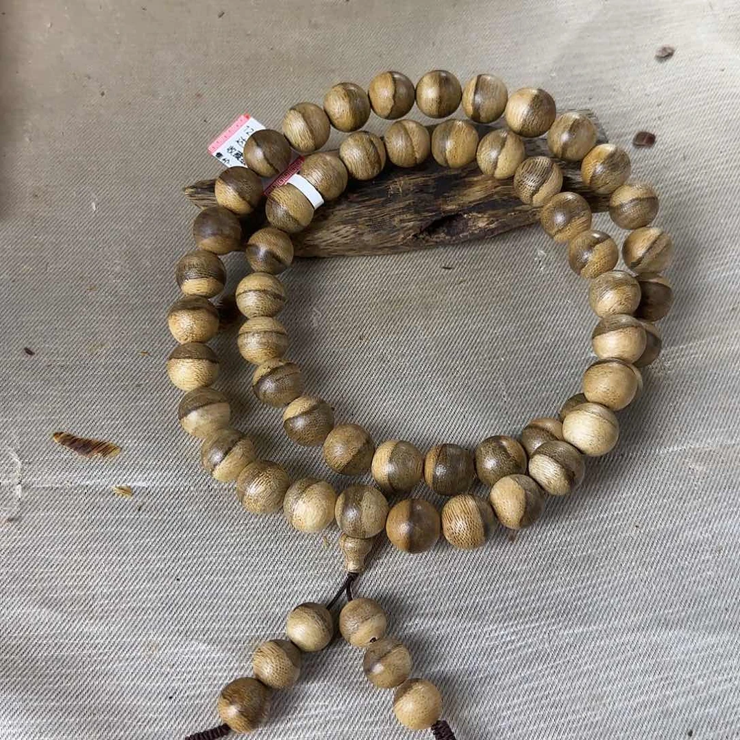 沉香碎屑沉香勾丝➕正区达拉干12圆珠三圈收藏级