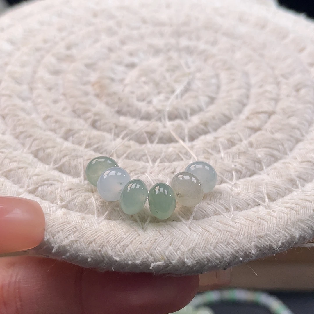 翡翠散珠天然缅甸翡翠a货一组7左右