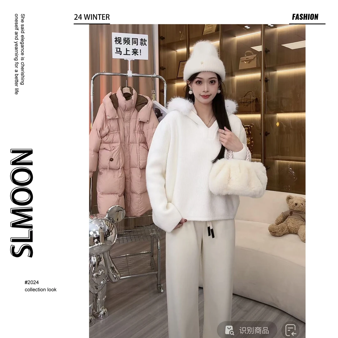 【水冰月】【小雪糕】可拆卸毛领毛衣预CDP4MY1148C