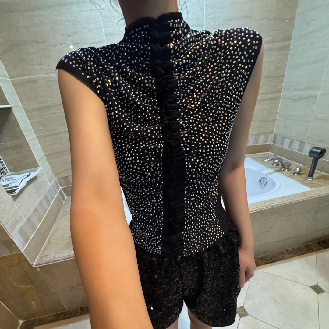 【Seven】彩钻无袖上衣半高领打底衫