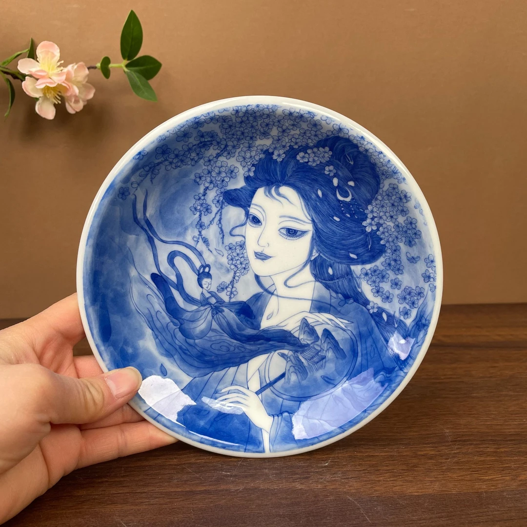 【陶月楼】花旦美女壶承手工手绘景德镇茶具 直径16.2cm