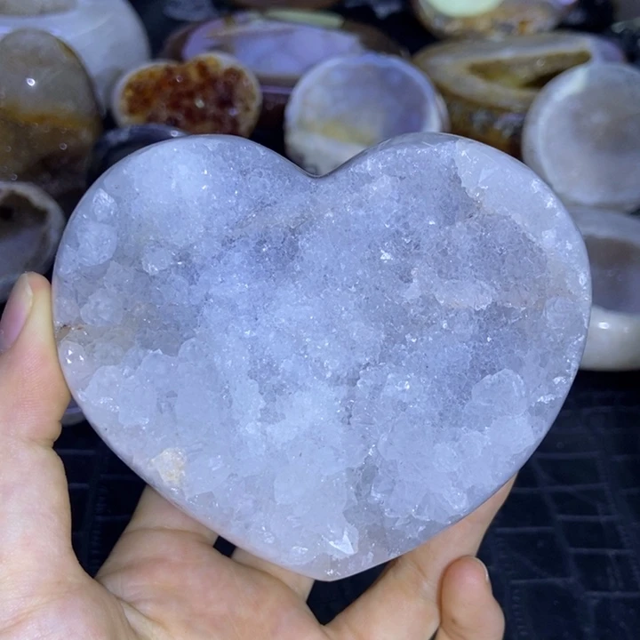 珠宝半成品水晶未镶嵌爱心