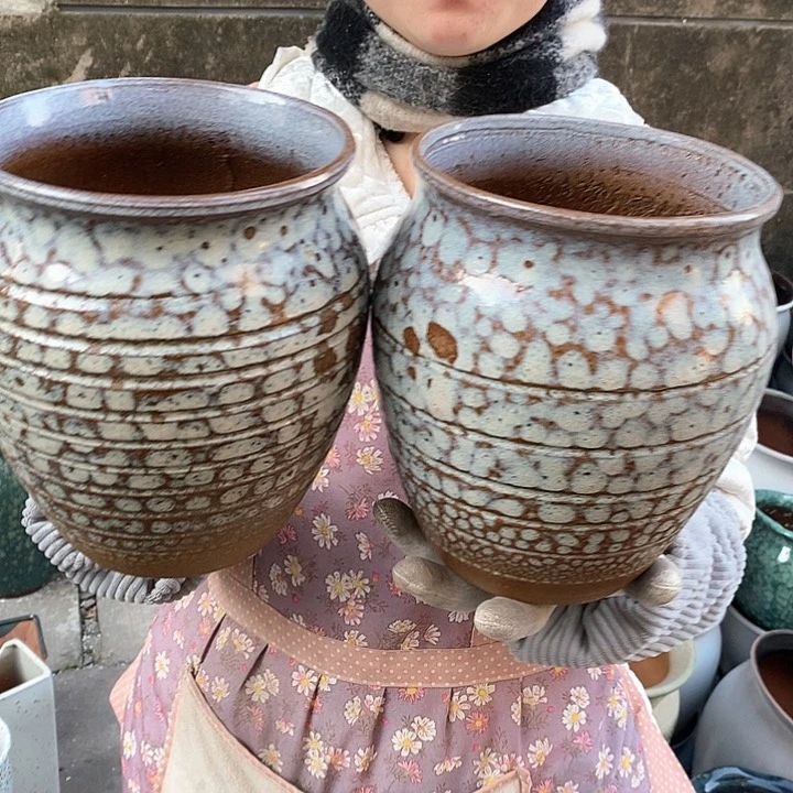 紫砂花盆瑕疵口17高21