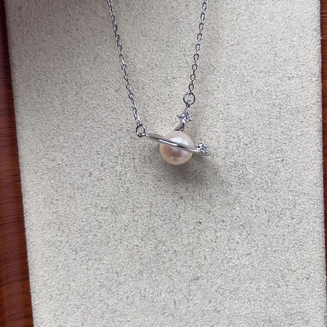 银S925镶嵌吊坠(不含链)海水珍珠