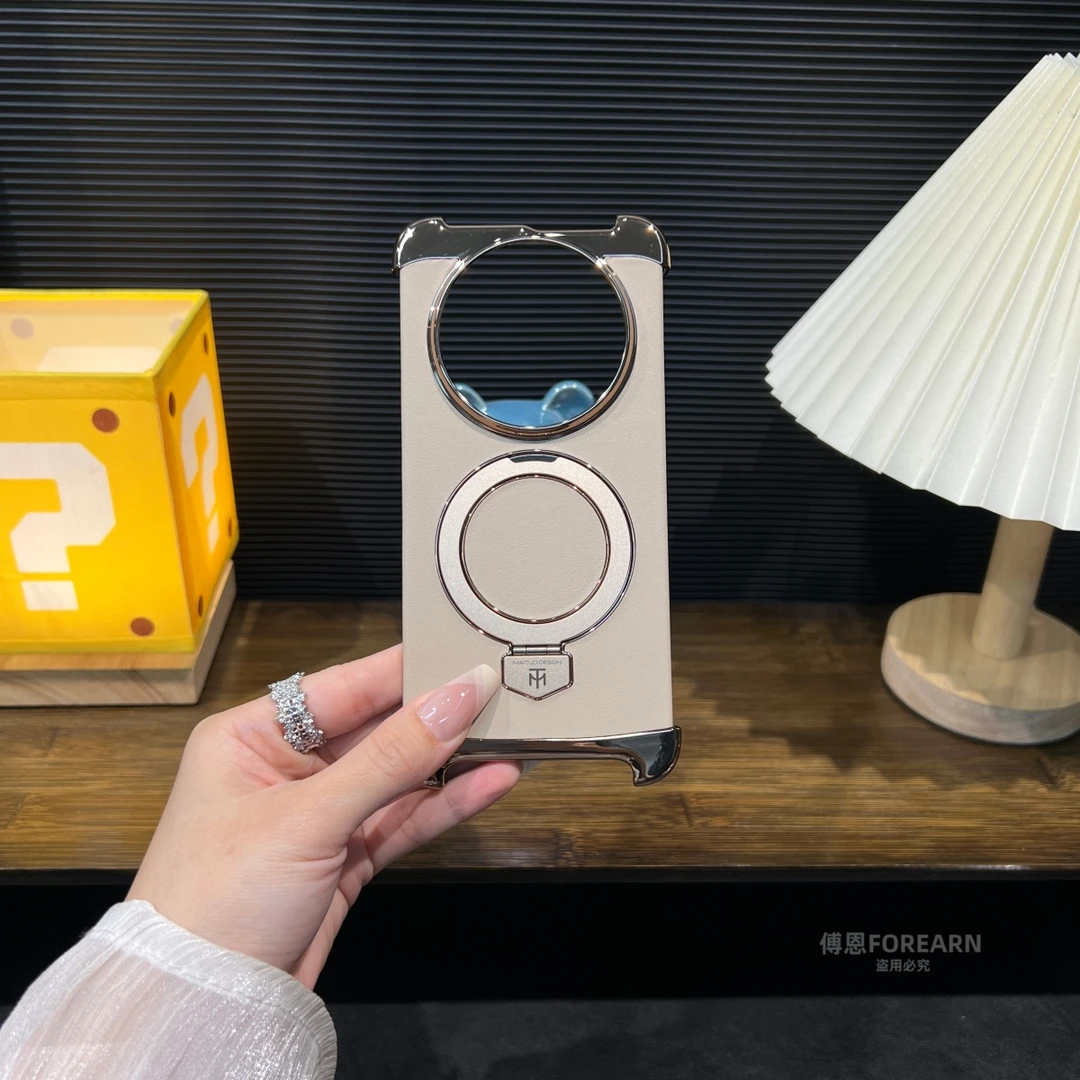 适用于华为mate80promax手机壳真皮支架磁吸mate80保护套防摔超薄