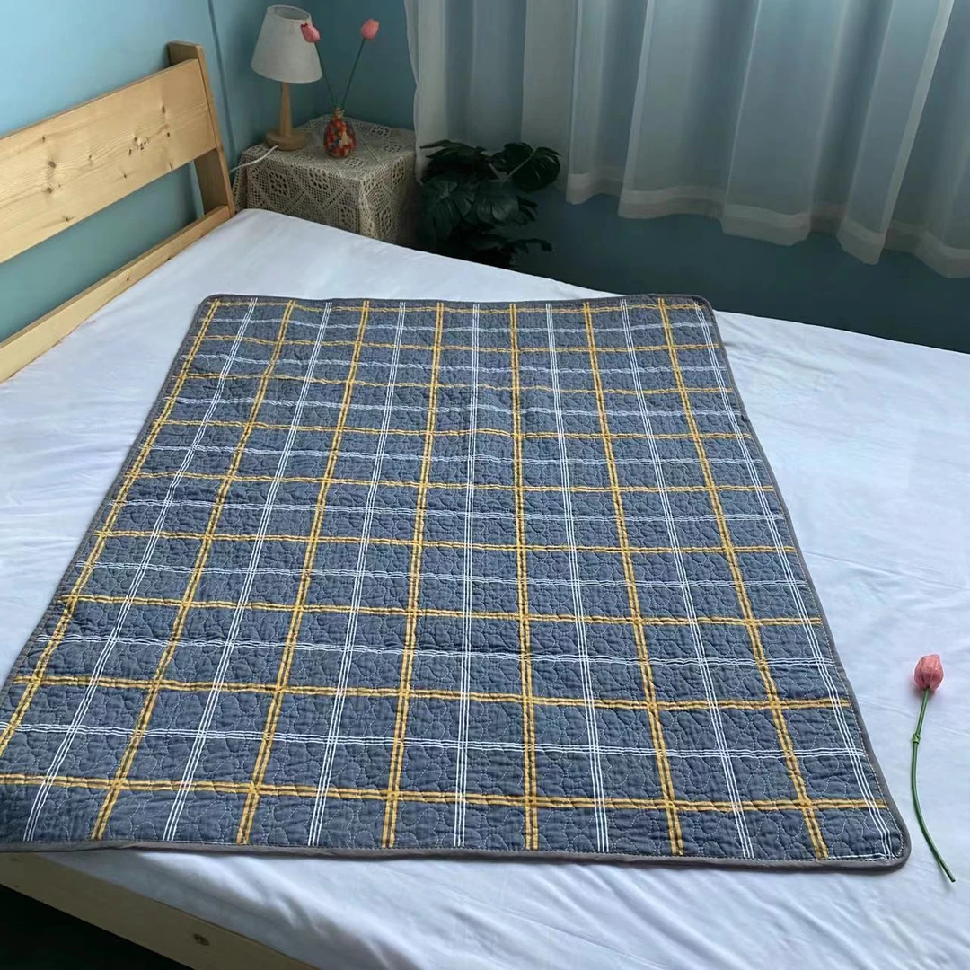 男士双面纯棉隔脏垫防油防汗床单保护垫夹棉透气纯棉床盖100*150