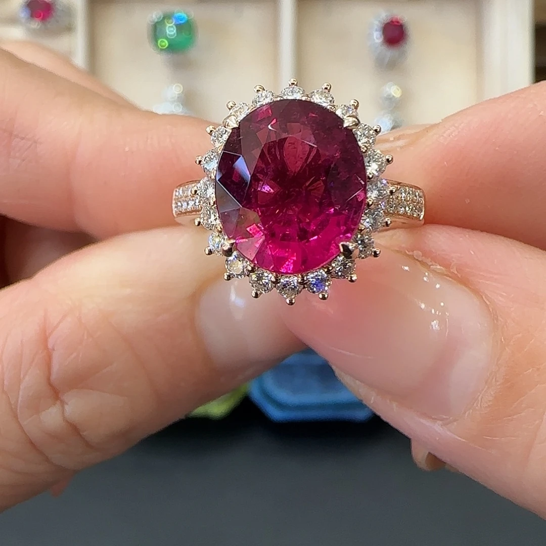 碧玺戒指18K金镶嵌4.67ct