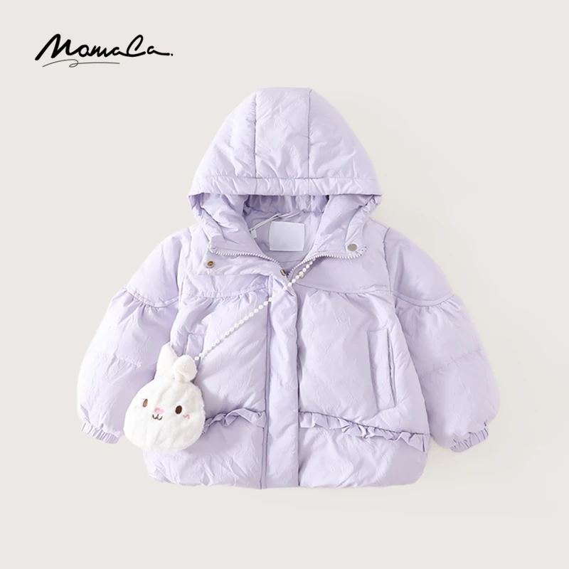 MOMOCO冬季线下款女童甜美小兔纯色洋气羽绒服16810102026
