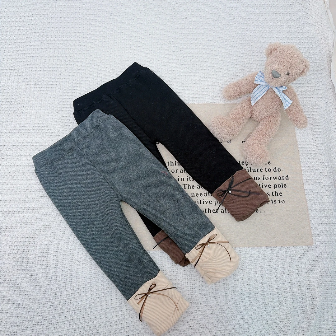 【九妈家】冬季新款女童加绒休闲韩版打底裤百搭洋气