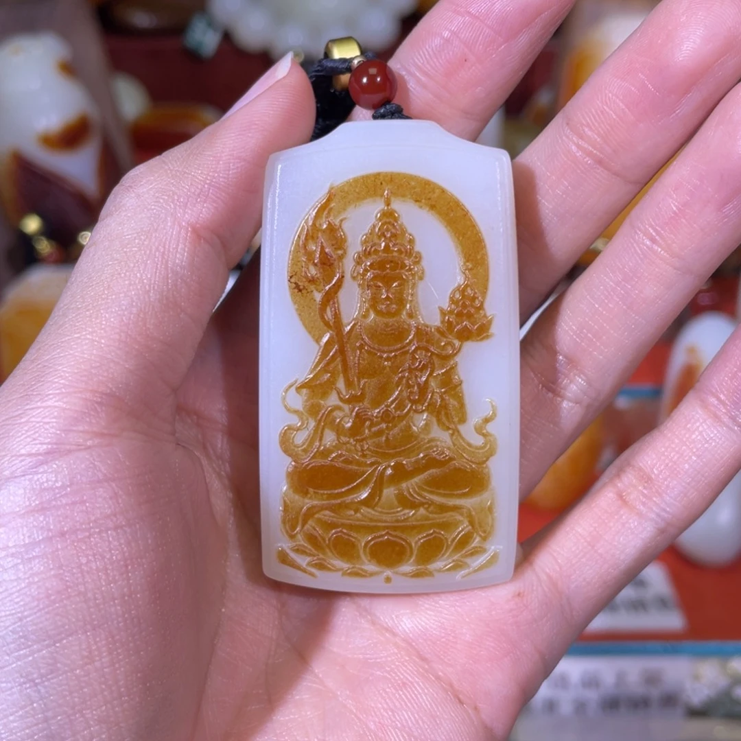 茫***。和田玉未镶嵌挂件