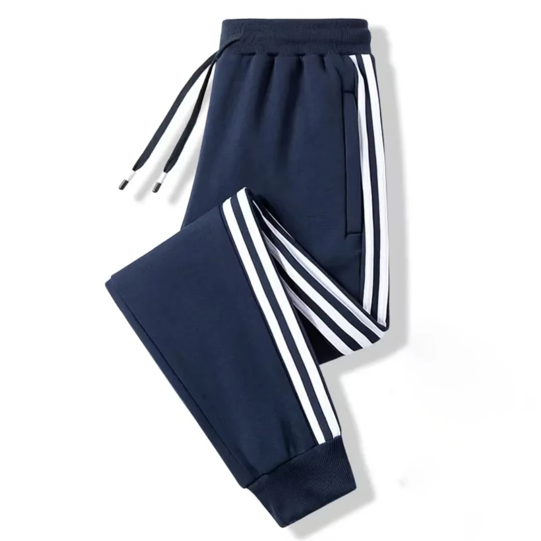 春秋款运动裤高腰束口条纹休闲卫裤男女同款百搭舒适宽松大码