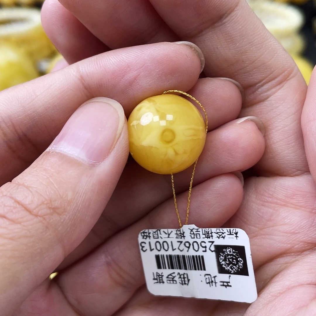 蜜蜡未镶嵌珠宝奇石16mm浓蜡妖花