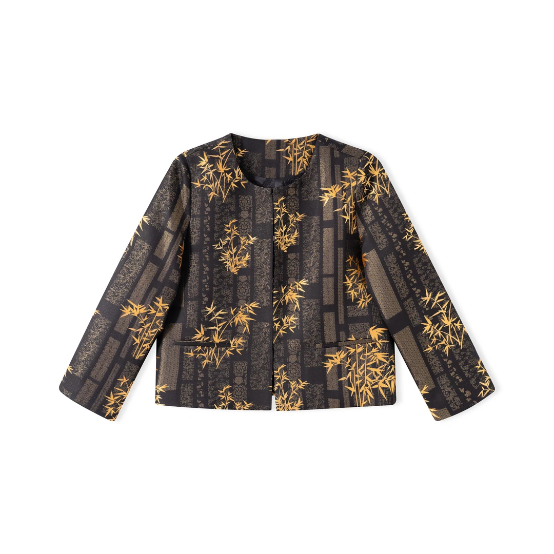 上久楷·明轩照影-新中式桑蚕丝织金宋锦时尚百搭外套女装BZ25268