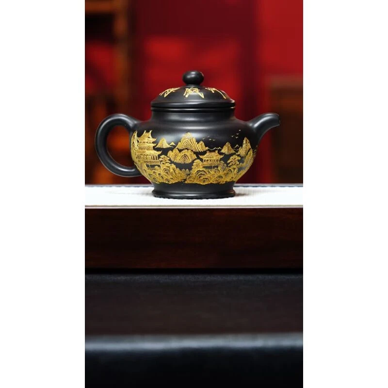 宜兴紫砂 掇只 石黄 李雨瑶 h174