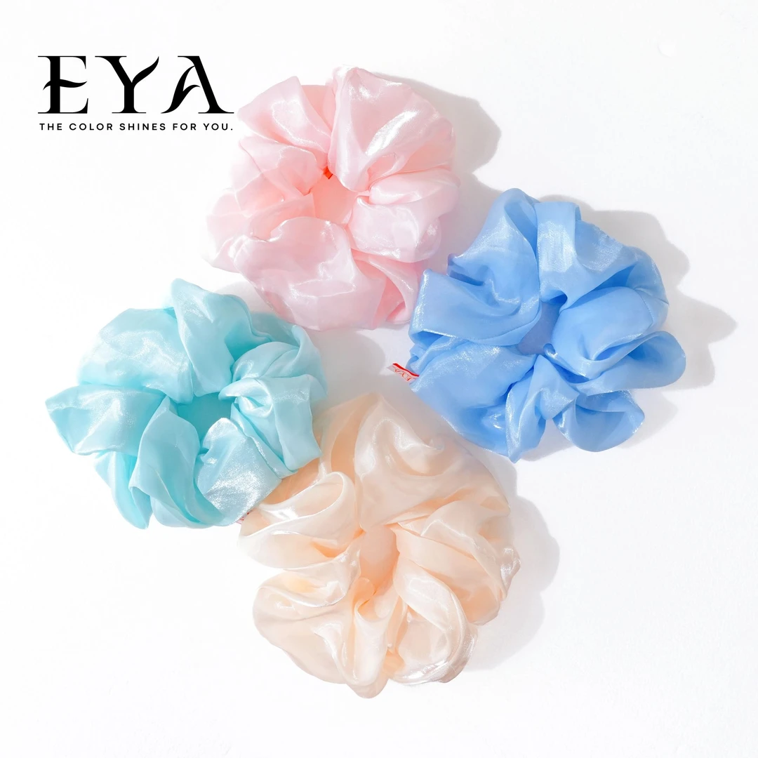 EYA【空气织带】珍珠进口欧根纱云朵超大肠发圈高级感气质泡泡皮筋