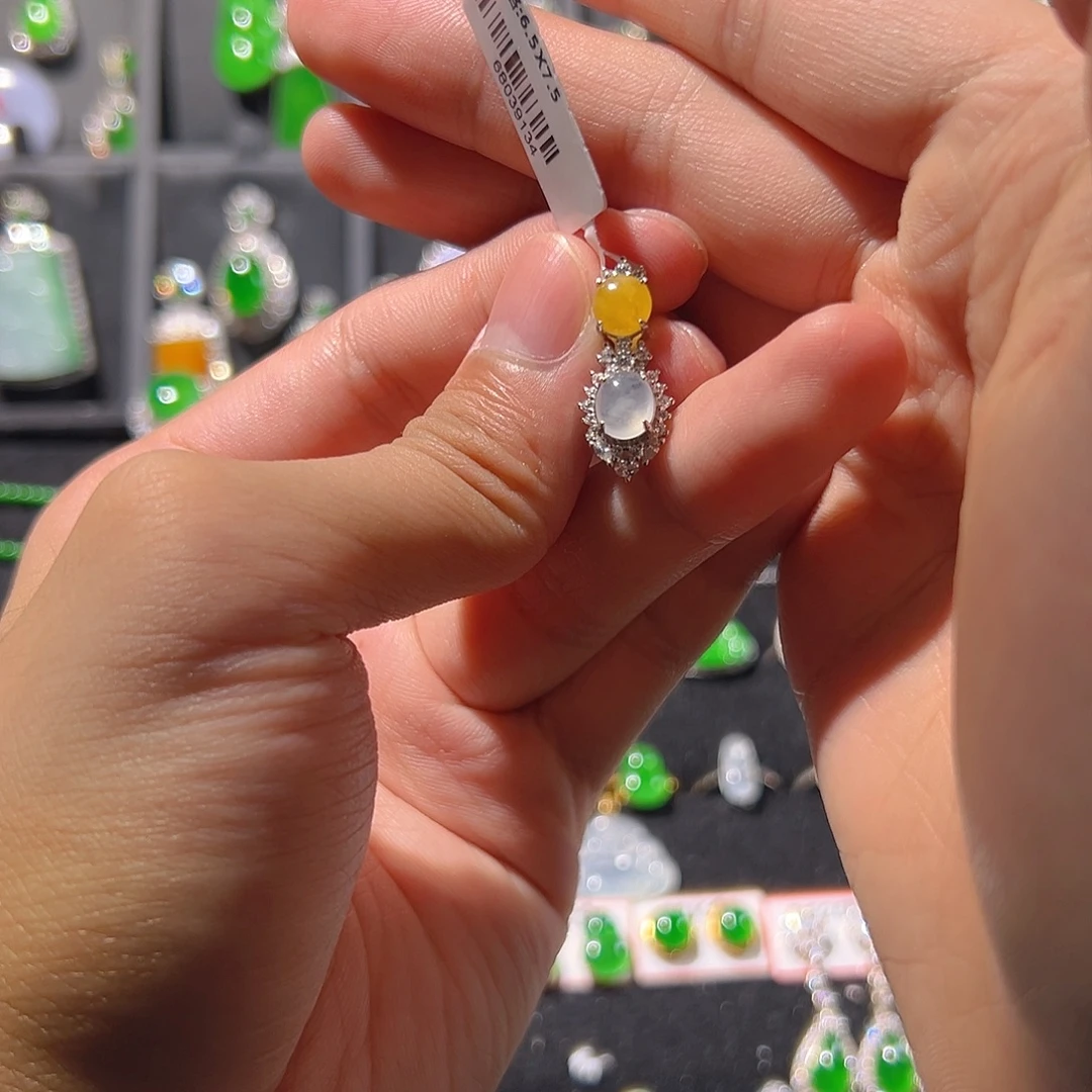 翡翠银S925镶嵌吊坠(不含链)吊坠