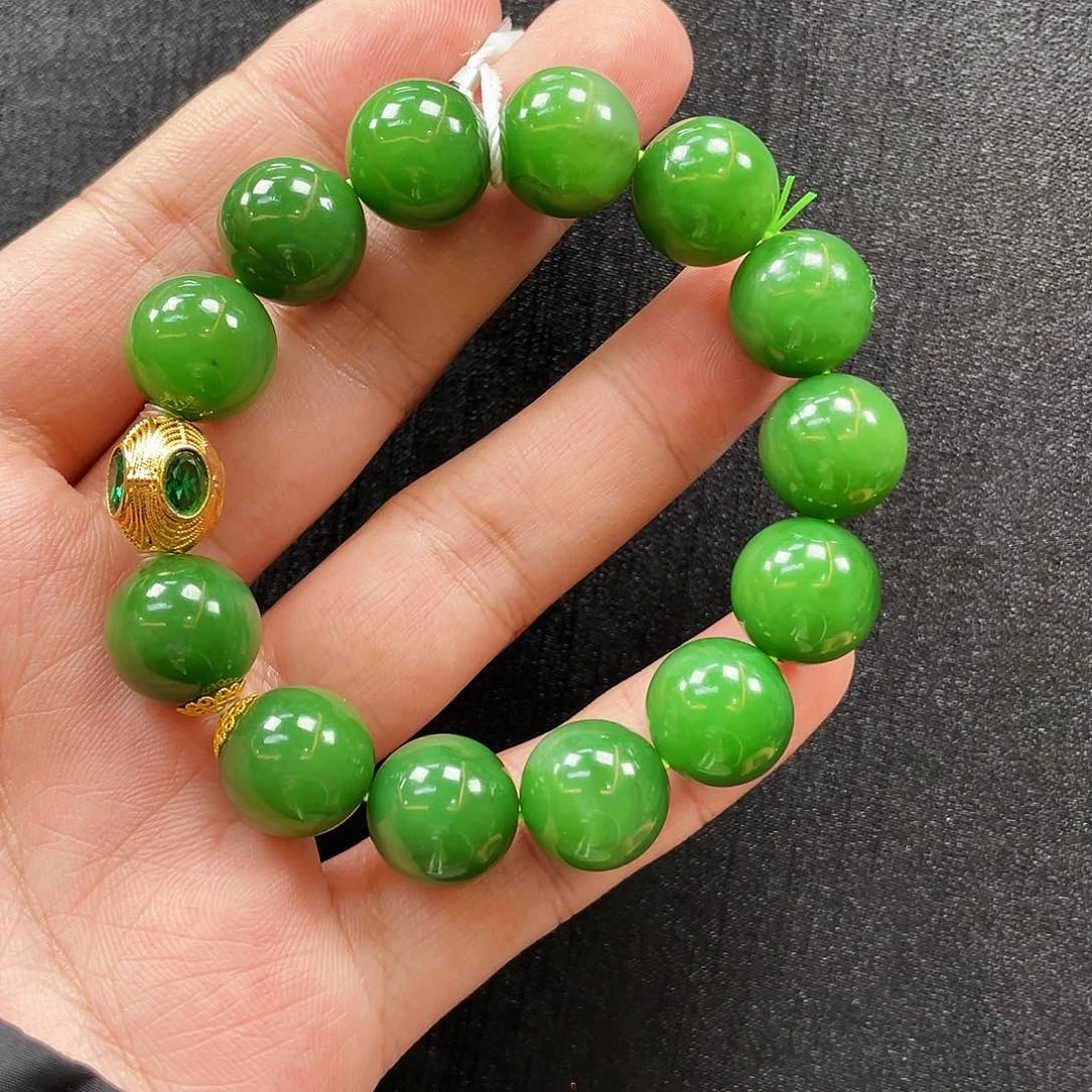 18K金镶嵌手串和田玉良*