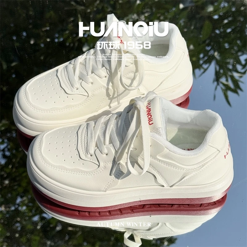 HUANQIU/环球休闲板鞋女款夏季2025新款百搭透气耐磨减震运动鞋女