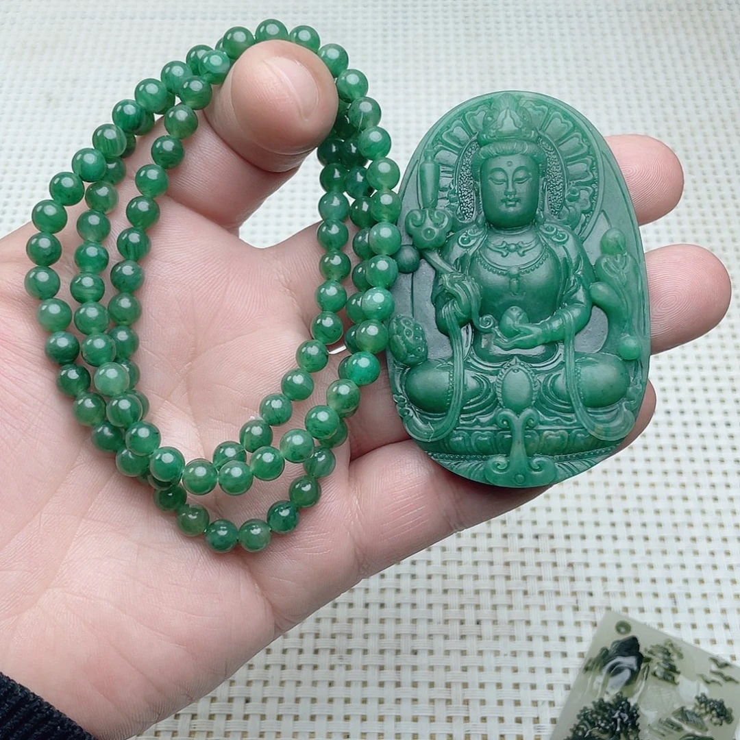 蓝***空独山玉未镶嵌挂件，链子