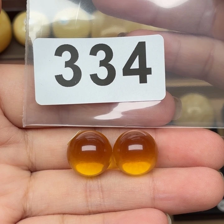 裸石蜜蜡未镶嵌蜜蜡13.9金珀一对