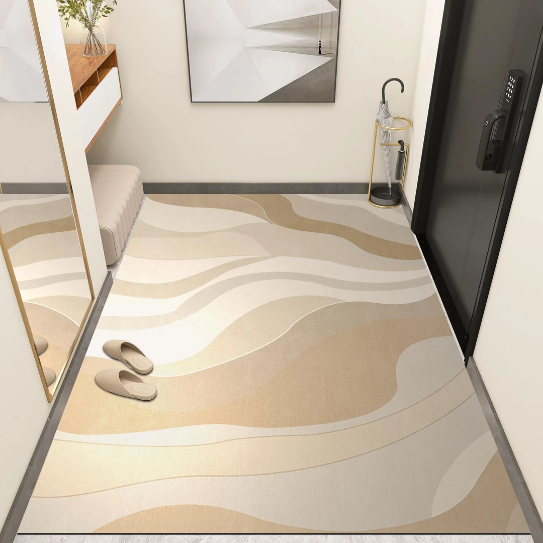 圈绒比利时绒门口地垫进门入户门垫地毯脚防滑耐脏耐磨奶油风家用