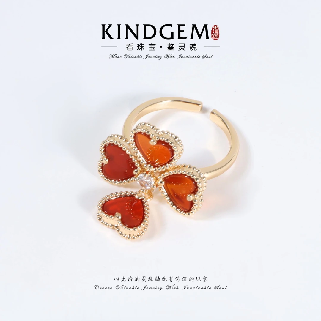 铜合金戒指 KindGem 时尚气质轻奢百搭开口戒指 C-46200