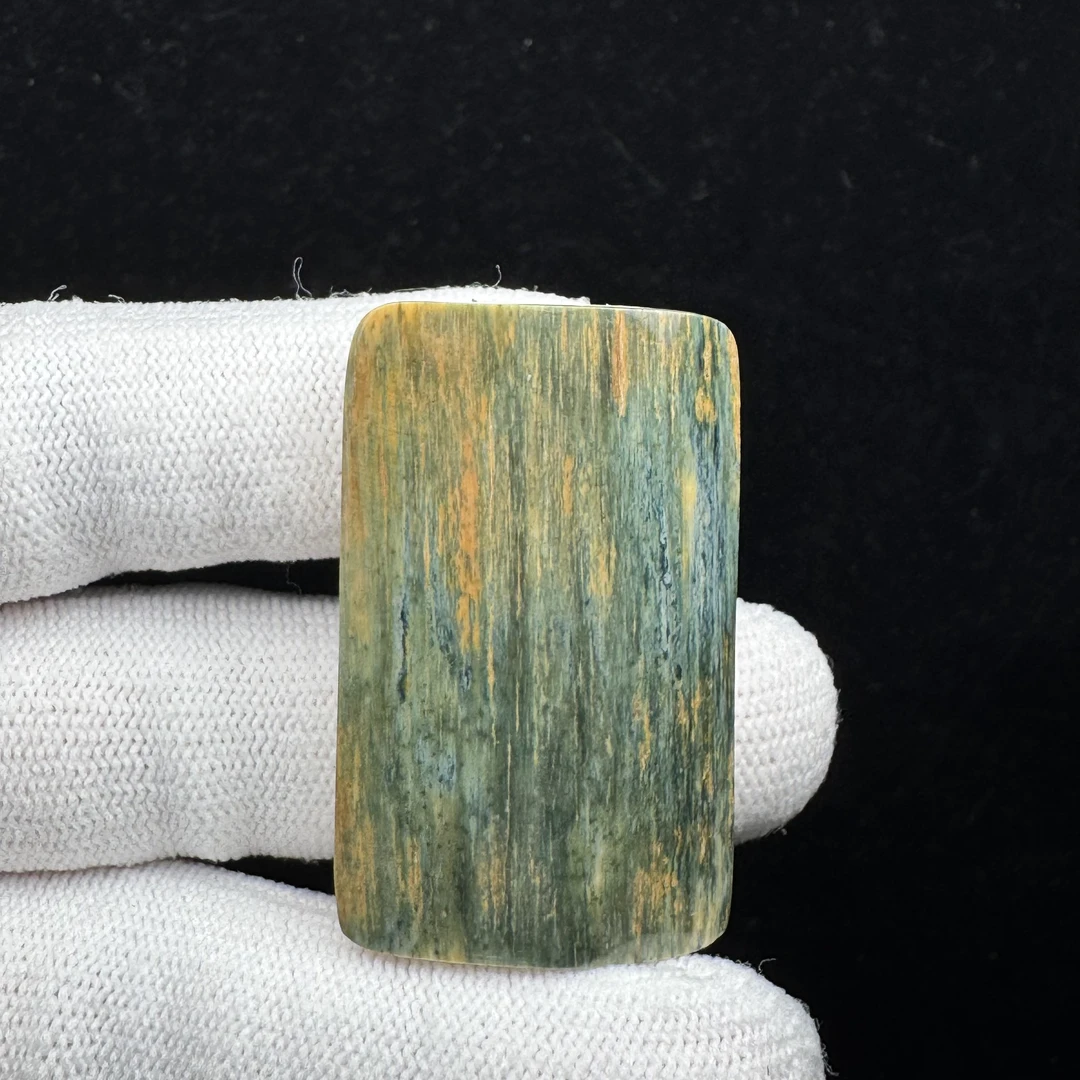 E4735 天然猛犸牙蓝皮牌子25.7*41.9*8.3mm支持鉴定 假一罚四