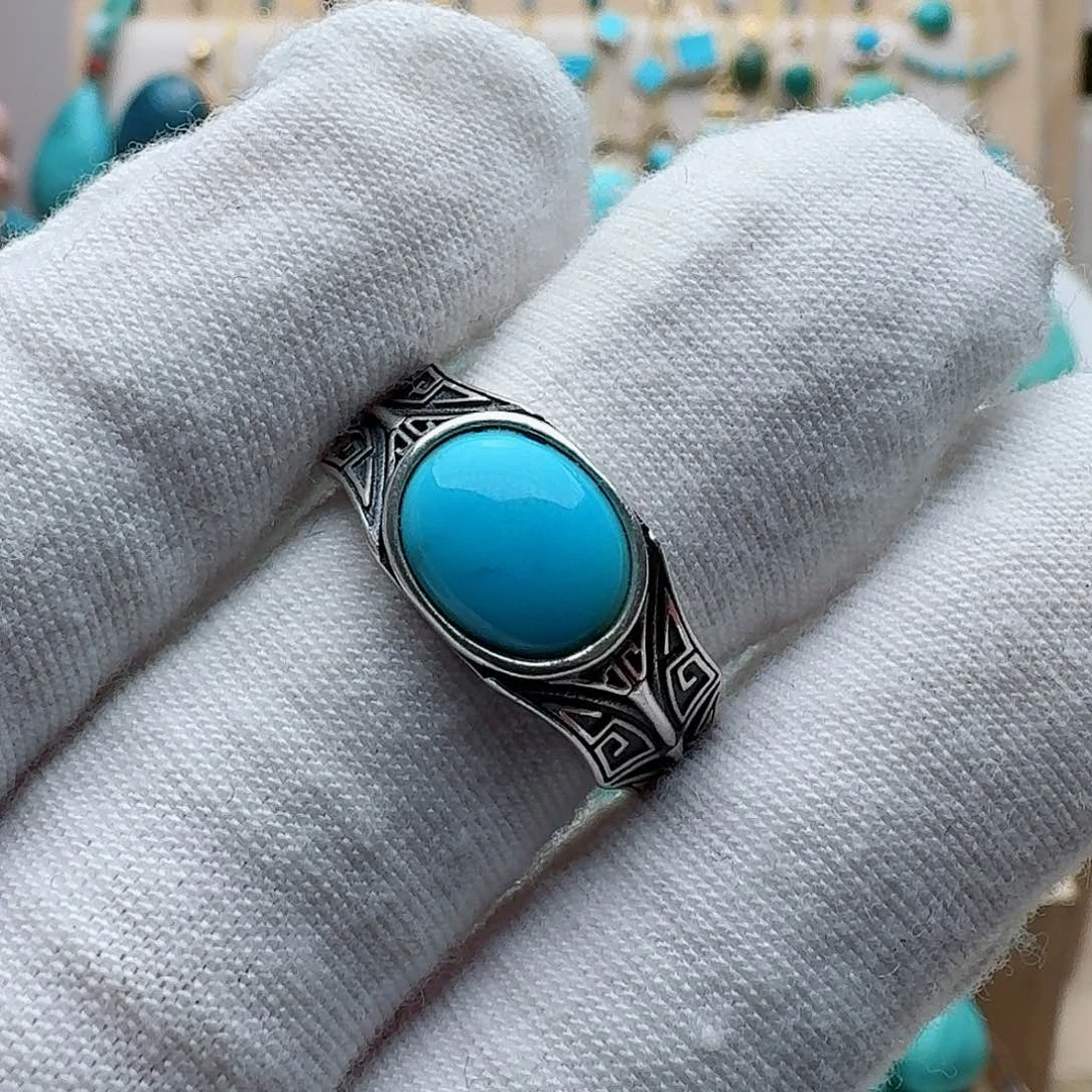 绿松石珠宝奇石银S925镶嵌