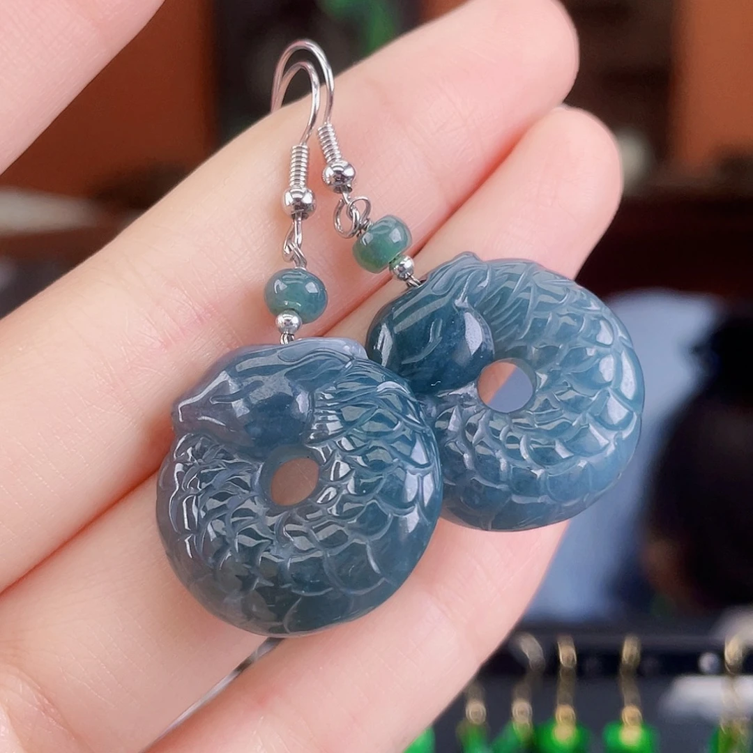 翡翠未镶嵌耳饰饰品