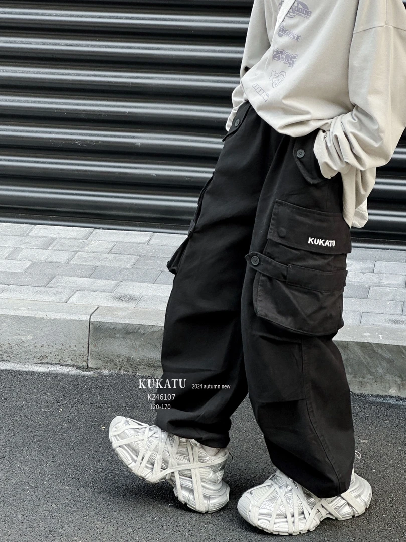 图家6107童装男女童工装裤春秋季新款中大儿童时髦休闲裤子