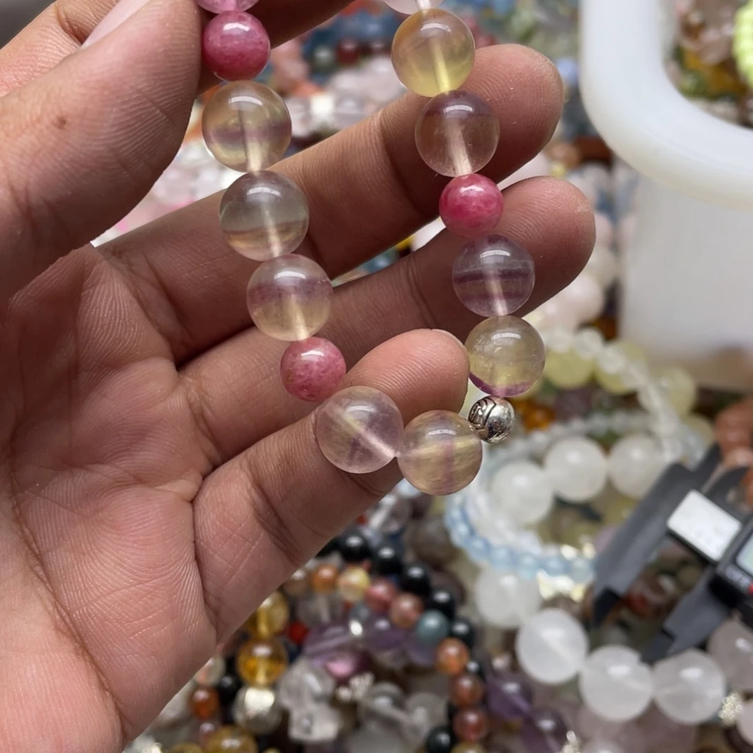 银S925镶嵌手链烟晶