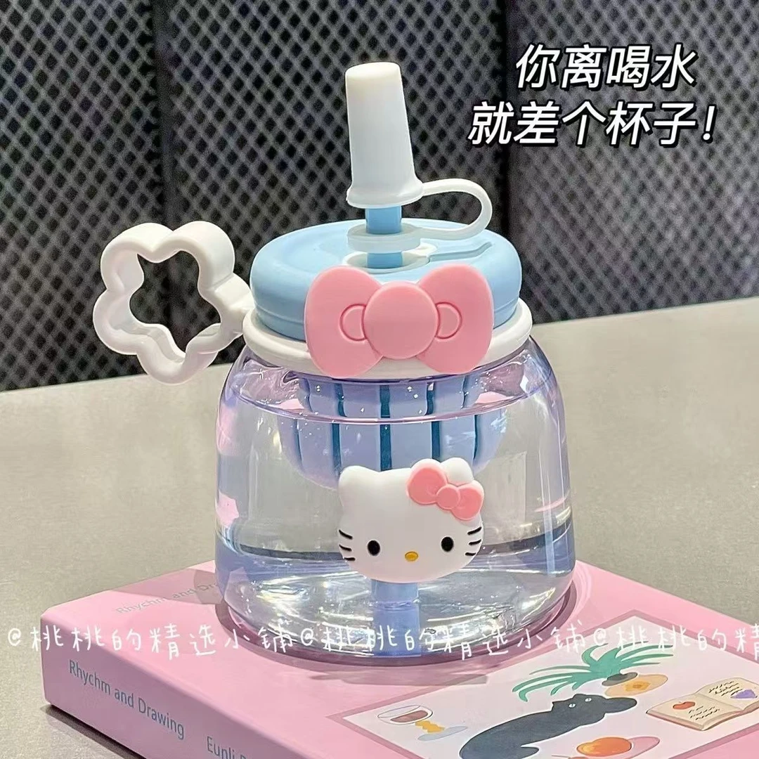 夏季可爱大容量水杯女生ins风塑料高颜值大肚杯耐高温便携吸管杯
