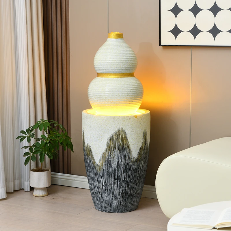 欧式流水喷泉摆件循环水客厅招财玄关新居开业办公室轻奢装饰景观